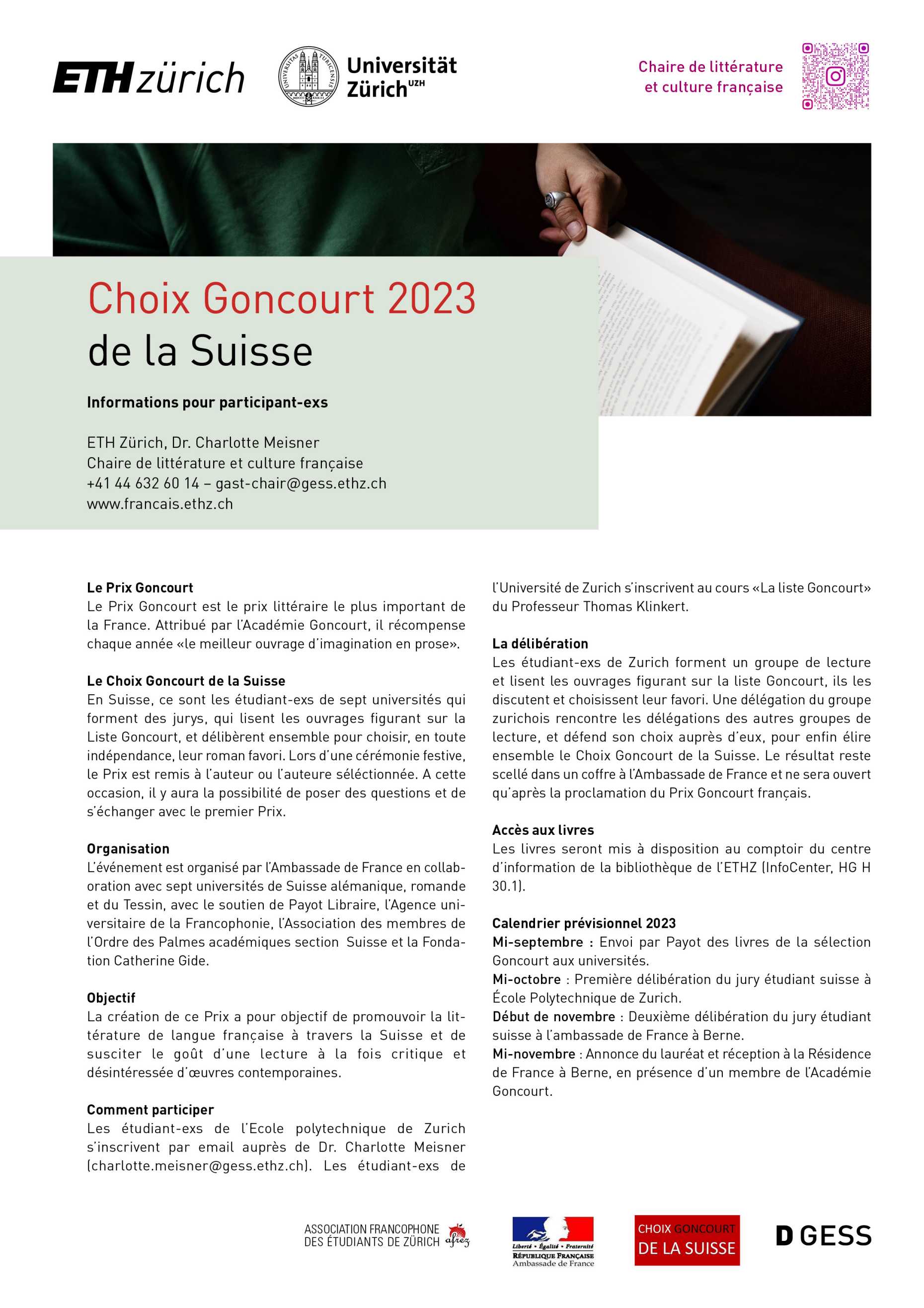 Choix Goncourt de la Suisse 2023