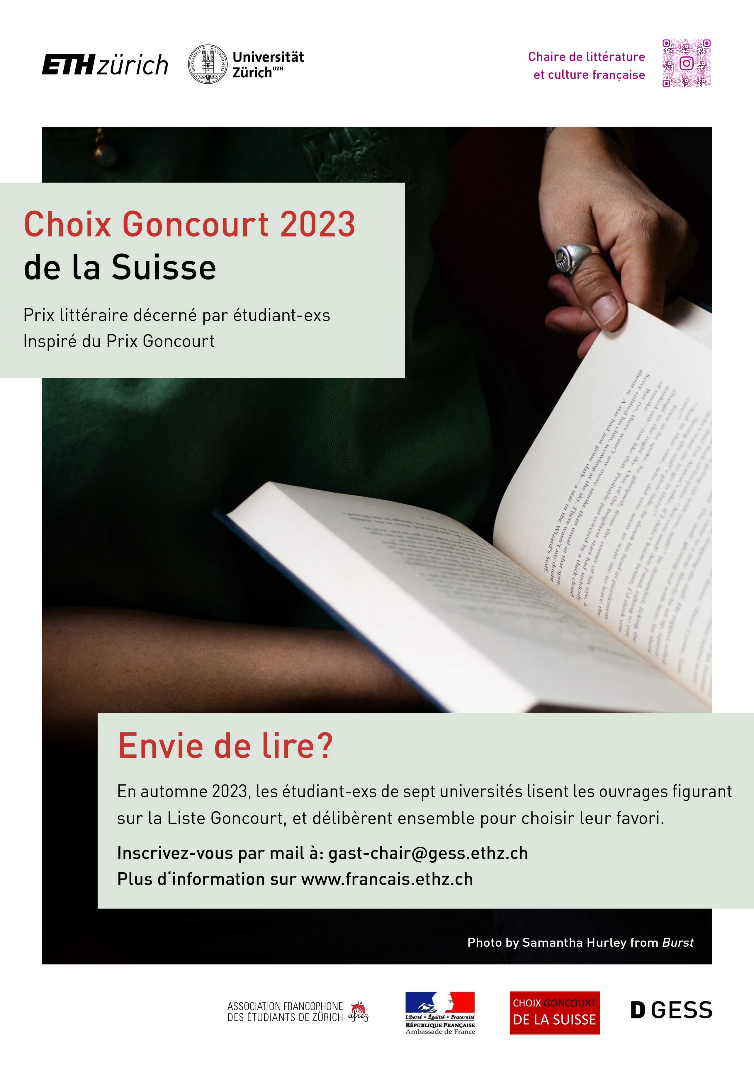 Choix Goncourt de la Suisse 2023