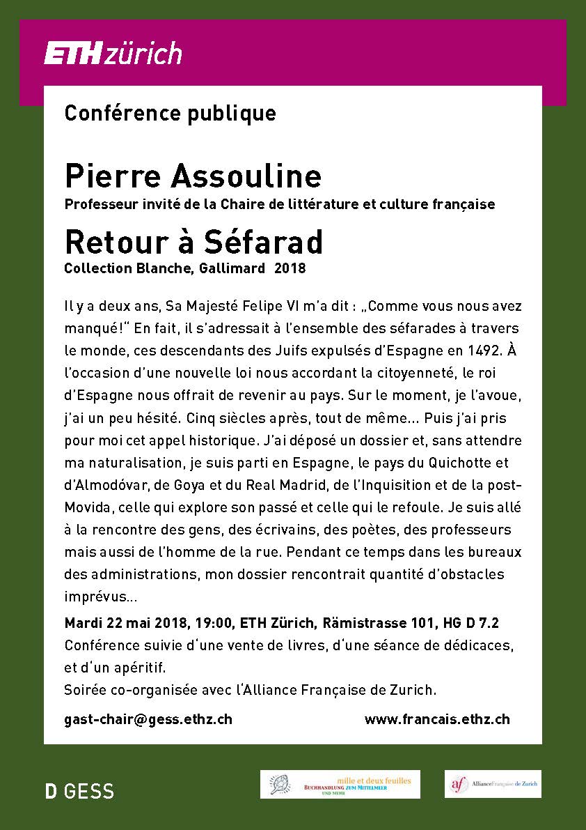 Öffentlicher Vortrag von Pierre Assouline