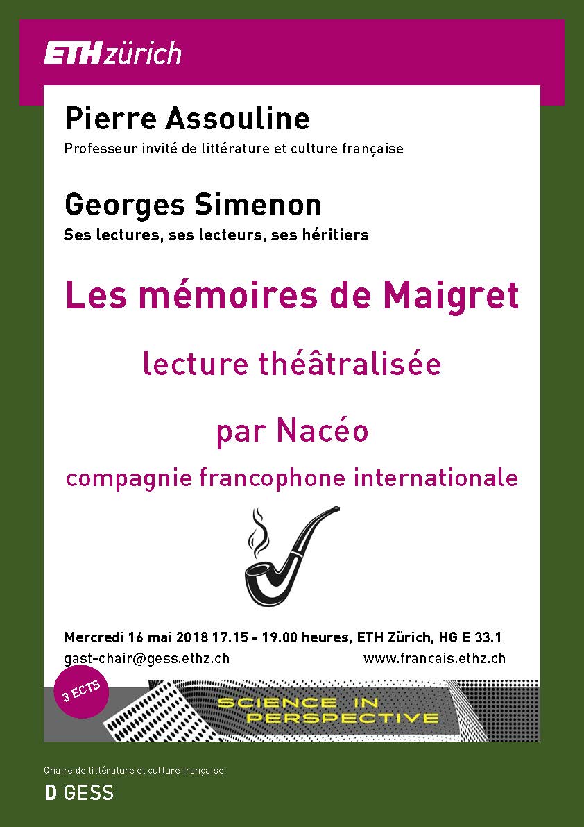 "Les mémoires de Maigret" lecture théâtralisée par Nacéo